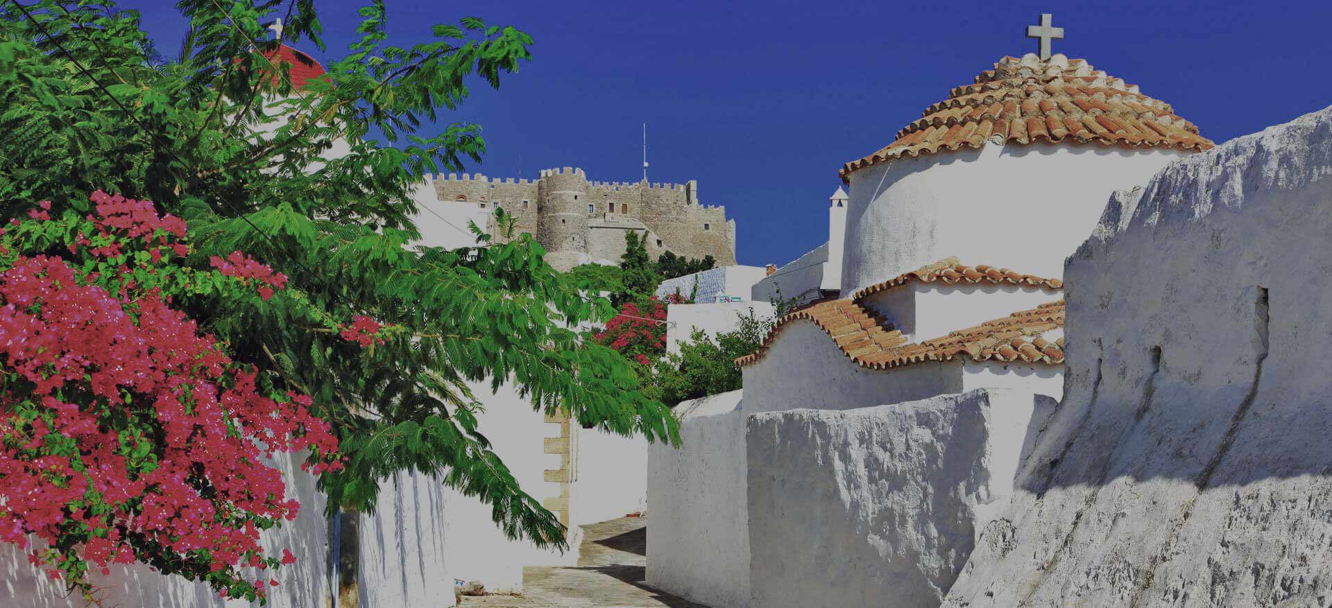 welcome to the island of Patmos in Greece